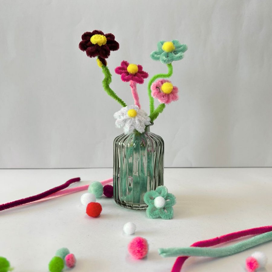 Bastel-Tipp: Pfeifenputzer-Blumen